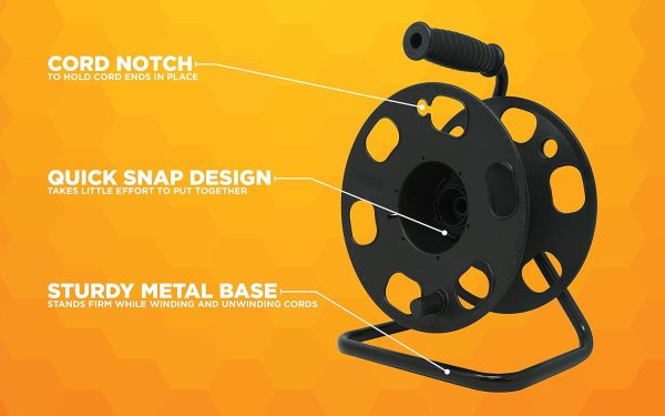 Woods Heavy Duty Metal Extension Cord Reel Stand, Holds up to 100 Ft 14/3 Cords, Black, 22849 - Image 3