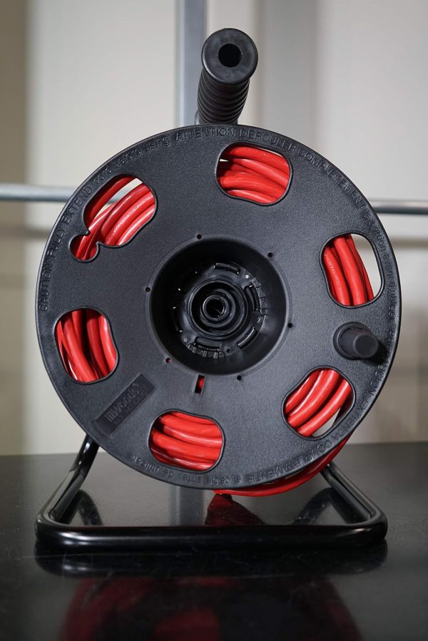 Woods Heavy Duty Metal Extension Cord Reel Stand, Holds up to 100 Ft 14/3 Cords, Black, 22849 - Image 9